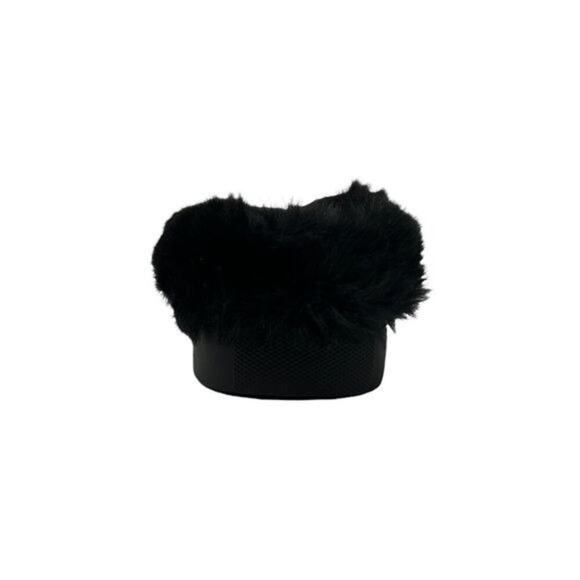 Comfortview Black Fuzzy Faux Fur Slip-on House Shoes Women's Size 10.5 NEW with - Picture 9 of 12